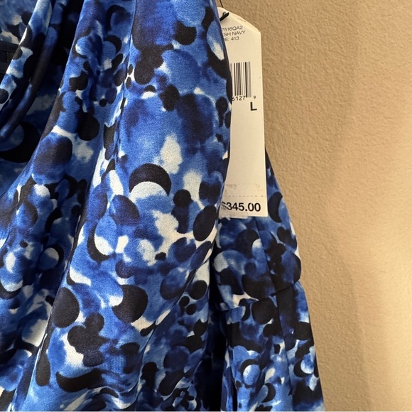 NWT DKNY Asymmetric Silk Draped Dress Size L Retail $345 - Picture 9 of 9